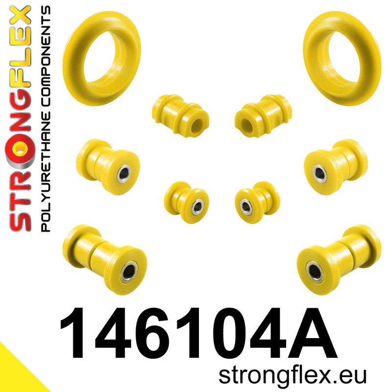 STRONGFLEX|146104A: Front suspension and ream beam bush kit SPORT Peugeot 309 85-93 205 83-98