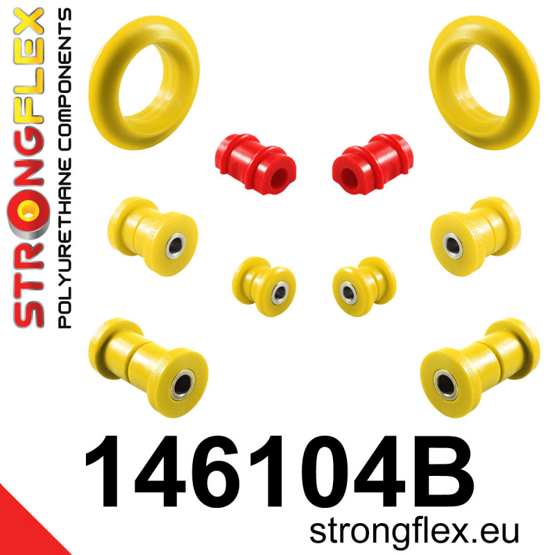 STRONGFLEX|146104B: Vorderachsbuchsen und hinteren Träger Satz Peugeot 309 85-93 205 83-98