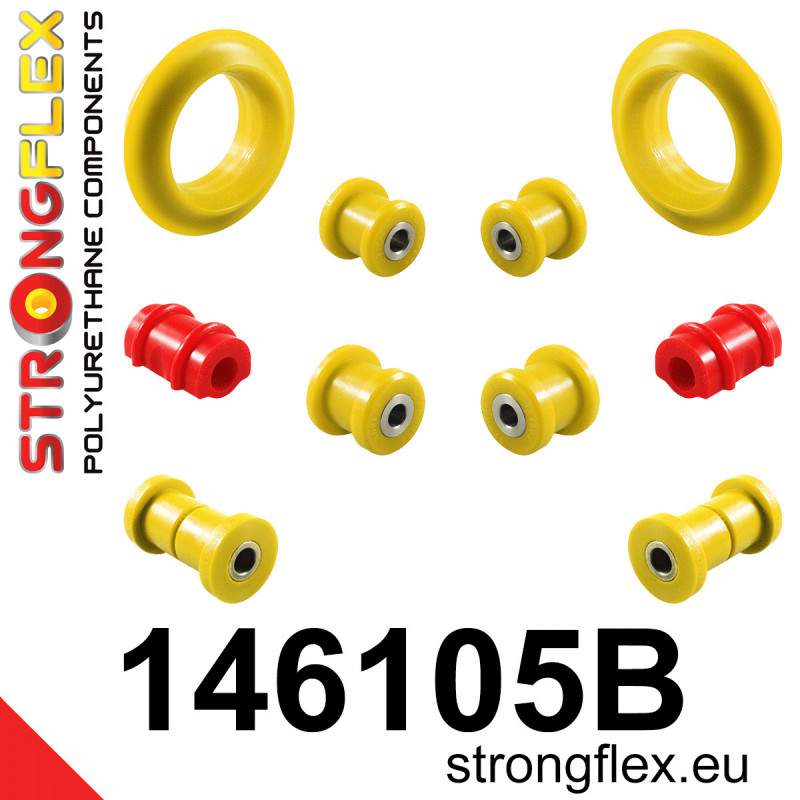 STRONGFLEX|146105B: Vorderachsbuchsen und hinteren Träger Satz Peugeot 309 GTI TD 86-93 205 Rallye Diesel 84-98